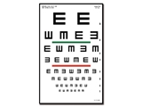 Show details for TUMBLING "E" OPTOMETRIC CHART - 6 m - 23x35.5 cm, 1 pc.