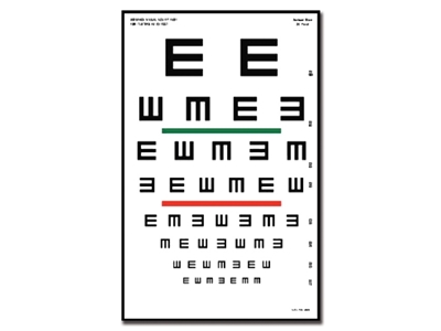 Picture of Tumbling "E" optometriskā diagramma - 6 m - 23x35,5 cm, 1 gab.