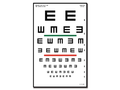 Picture of TUMBLING "E" OPTOMETRIC CHART - 6 m - 23x35.5 cm, 1 pc.