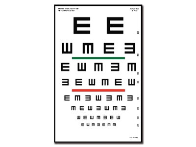 Picture of TUMBLING "E" OPTOMETRIC CHART - 6 m - 23x35.5 cm, 1 pc.