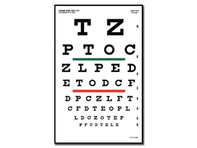 Picture of SNELLEN OPTOMETRISKĀ KARTE - 6 m - 23x35,5 cm, 1 gab.