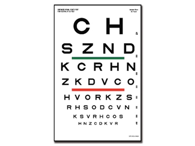 Picture of SLOAN OPTOMETRIC CHART - 6 m 23x35.5 cm, 1 pc.