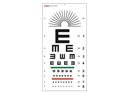 Picture of TUMBLING "E" optometriskā diagramma - 6 m - 28x56 cm, 1 gab.