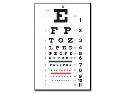 Picture of TRADITIONAL SNELLEN OPTOMETRIC CHART - 6 m - 28x56 cm, 1 pc.