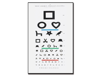 Picture of EWING ILLITERATE OPTOMETRIC CHART - 6 m - 28x56 cm, 1 pc.