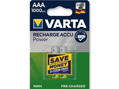 Picture of VARTA POWER PLAY Lādējamas baterijas - ministilo "AAA", 2 gab.
