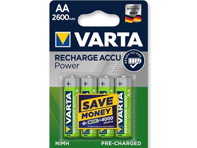 Picture of VARTA POWER PLAY Lādējamas baterijas - stilo "AA", 4 gab.