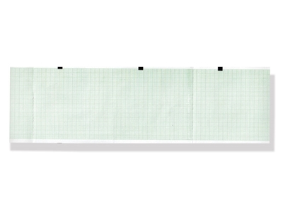 Picture of ECG thermal paper 90x90mm x390s pack - green grid, pack of 25