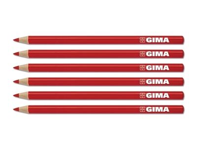 Picture of GIMA DERMATOGRAPH PENCILS - red, 6 pcs.