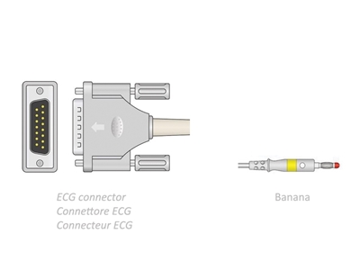 Picture of ECG PATIENT CABLE 2.2 m - banana - compatible Camina, Colson, ST, others, 1 pc.