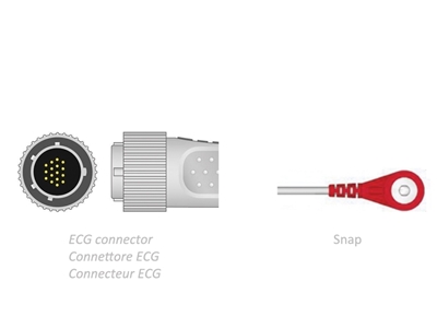 Picture of EKG PACIENTU KABELIS 2,2 m - ar snapu saderīgs Cardioline, 1 gab