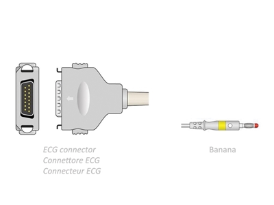 Picture of EKG PACIENTU KABEĻS 2,2 m - ar banāniem saderīgs Fukuda Denshi, 1 gab.