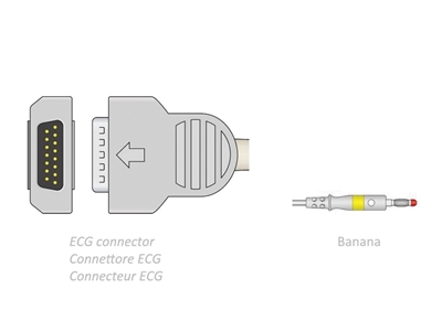 Picture of ECG PATIENT CABLE 2.2 m - banana - compatible GE Marquette, 1 pc.