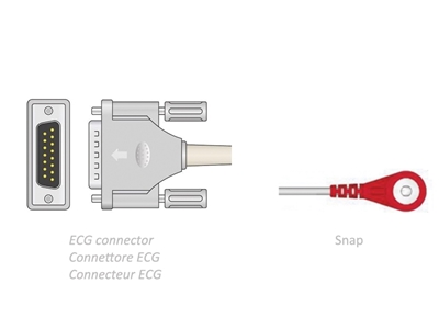 Picture of EKG pacienta kabelis, 3,5 m - snap - savietojams ar Camina, Colson, ST, citiem, 1 gab.