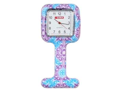 Picture of SILICONE NURSE WATCH - square - violet&sky blue, 1 pc.