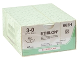 Show details for ETHICON ETHILON MONOFILAMENT SUTURES - gauge 3/0 needle 24 mm, 36 pcs.