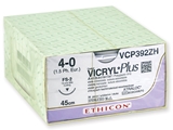 Vairāk informācijas par ETHICON VICRYL PLUS absorbējamās šuves - 4/10 mm adata 19 mm - pītas, 36 gab.