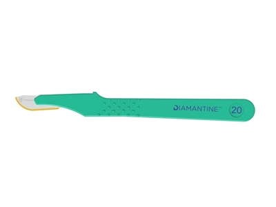 Picture of DIAMANTINE DISPOSABLE SCALPELS WITH S/S BLADE N. 20 - sterile, 10 pcs.