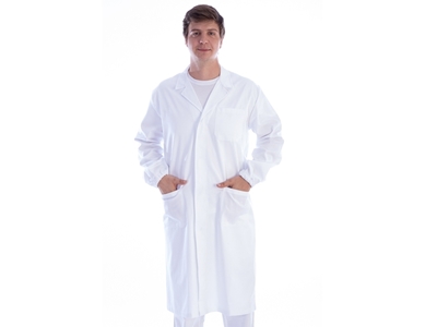 Picture of WHITE COAT WITH STUD - cotton/polyester - unisex size M, 1 pc.