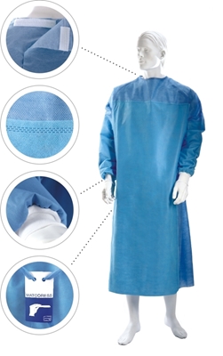 Picture of MATODRESS PERFECT ķirurģiskais halāts, kompektā ar 2 roku dvieļiem, sterils XXL