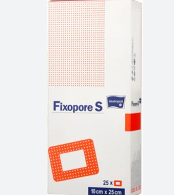 Picture of FIXOPORE S neausta materiāla plāksteri ar absorbējošu saliņu 10×25 cm, 25 gab.