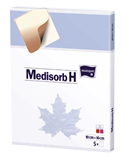 Показать информацию о MEDISORB H hidrokoloīds pārsējs, sterils, 20×20 cm,5 gab.