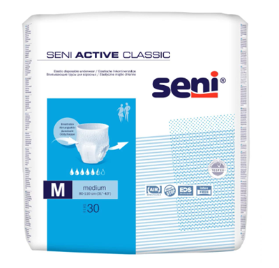 Picture of SENI ACTIVE CLASSIC uzsūcošās biksītes pieaugušajiem, M (80 x 110cm) N30.