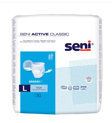 Picture of SENI ACTIVE CLASSIC uzsūcošās biksītes pieaugušajiem, L (100 x 135cm) N30.