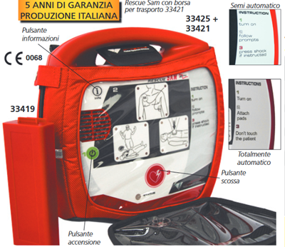 Picture of RESCUE SAM FULL AUTOMATIC AED DEFIBRILLATOR - English