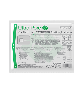 Picture of Adhesive wound dressing ULTRA PORE for CATHETER fi xation, U shape 6x8 cm