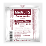 Show details for Sterile gauze wipes, 7,5 cm x 7,5 cm, 8 sheets, N5