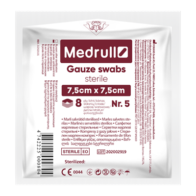 Picture of Sterile gauze wipes, 7,5 cm x 7,5 cm, 8 sheets, N5