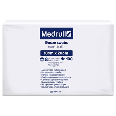 Picture of Gauze wipes, non-sterile 10 cm x 20 cm, 8 layers, N100