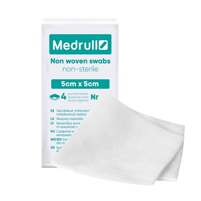 Picture of Non-woven wipes, non-sterile, 5 cm x 5 cm, 4 layers, N100