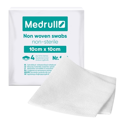 Picture of Non-woven wipes, non-sterile, 10 cm x 10 cm, 4 layers, N100