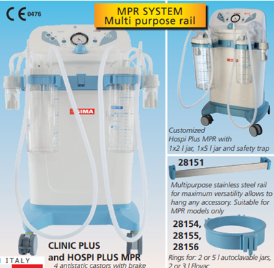 Picture of CLINIC PLUS MPR SUCTION 2x5 l jar 230V with footswitch, flow regulator