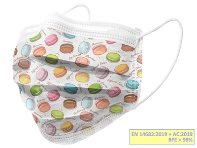 Picture of GISAFE 98% FILTERING MASK, ADULT, MACARONES, 10 PCS.