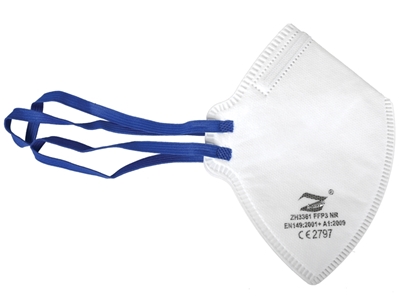 Picture of G-PRIME FFP3 FILTERING MASK, WHITE WITH BLUE ELASTIC BAND, GB,FR, IT, ES, DE, 