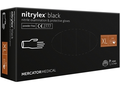 Picture of NITRYLEX BLACK NITRILE GLOVES, EXTRA LARGE, 100 PCS.