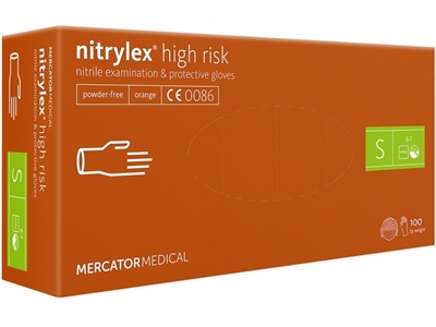 Picture of NITRYLEX ORANGE NITRILE GLOVES, SMALL, 100 PCS.