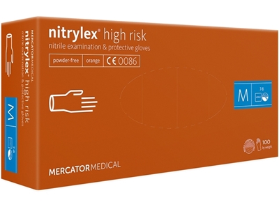 Picture of NITRYLEX ORANGE NITRILE GLOVES, MEDIUM, 100 PCS.